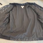 Chico's Lace Blazer Jacket Womens 2 Large Black Whimsigoth Pockets Dark Romantic Photo 9