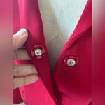 Diane Von Furstenberg  Karl red stretch snap button blazer jacket 12 Photo 2
