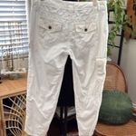 Tommy Hilfiger White Cotton Low Rise Cropped Cargo Pants Photo 1