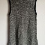 Cliche Gray Black Herringbone Wool Blend Zip Sleeveless Sweater Dress Womens M Size M Photo 0