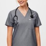 FIGS  Catarina One-Pocket Scrub Top Graphite Gray grey M Photo 0