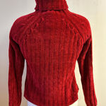 SO Vintage Women’s Red Velour Chenille  
Turtleneck Sweater size M Photo 0