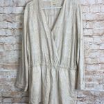 Anthropologie  Cloth & Stone Beige Snake Print Tencel Linen Romper Size XL Photo 2