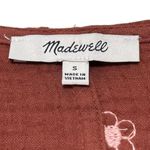 Madewell  Lightspun Maira Wrap Top Brown V Neck Floral Embroidered Women’s Size S Photo 9