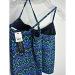 New! Slimming Blue Tankini Swim Suit Top Photo 10