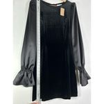 Vestique  Whimsigoth Black Velvet Long Satin Flare Sleeve Mini Dress M NWT Photo 1