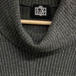 Luxe , Gray Turtleneck Raw Edged Women’s Sweater, Size Large Long Sleeves‎ Photo 11
