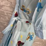 HEIND Elegant Blue Wrap Hearts and Cherubs Wrap Dress Size M Photo 2