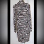 Tommy Bahama Tiger Tide Long Sleeve Dress Mink Chocolate Brown Striped Small Photo 3
