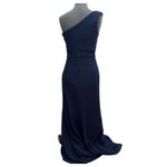 Eliza J  Blue Sparkle One Shoulder Asymmetrical Neckline Gown Size 6 Gala Wedding Photo 9