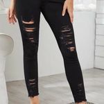 SheIn Black Ripped Jeggings Photo 0