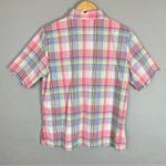Vintage 90s Plaid Shirt Women Pastel Petite Short Sleeve Button Photo 1