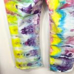 Crown & Ivy  Sz 16‎ Capri Jeans Handmade Tie Dye Denim Yellow Purple Raw Hem 1478 Photo 11