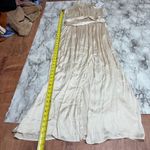 ZARA  Ivory Satin Effect Beaded strapless dress Size small classic side slit NWT Photo 6