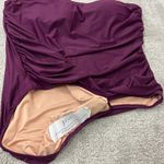 J.Crew New Size 24 Purple Gemma Ruched Bandeau One Piece Swim Suit Photo 6