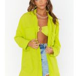 Show Me Your Mumu Johns Button Down Shirt Neon Yellow Crinkle 1X NWT Photo 1