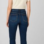 Loft High Rise Mom Jeans Frayed Hem Dark Wash Denim Comfort Stretch Size10 Photo 1