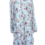 Penelope Rose Floral Long Sleeve Tiered Mini Dress Size XL White Photo 0