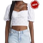 BP  Eyelet Lace Crop Top Size Large White Womens NWT Photo 0