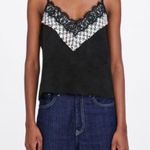 ZARA  Lace + Tweed Faux Suede Cami – Small Photo 0