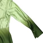 Worthington NWT  Satin Ombre Wrap Dress Midi Green Long Sleeve Career Party Sz Lg Photo 14