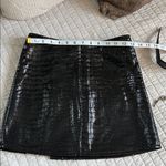 Dolls Kill Motel rocks black faux leather croc side slit high waisted sexy mini skirt XS Photo 3