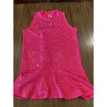 Queen Of Sparkle Pink Rhinestone shift sleeveless mini Dress L Size L Photo 2