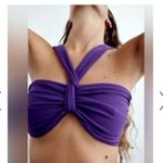 ZARA Purple Twist Front Knit Tube Top Size Medium Photo 0
