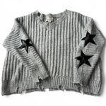 Vintage Havana cable knit grey and black star sleeve sweater Gray Size M Photo 0