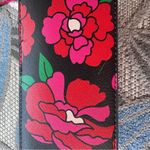 Betsey Johnson Red/Black/Green/Pink Rose Floral Crossbody Zip Purse Handbag Photo 6