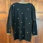 Charter Club Women’s Black Lamb’s wool Sweater with Gold Accents size Large Photo 1