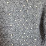 Black Tape Gray Mock Neck Pearl Sweater Size M Photo 2
