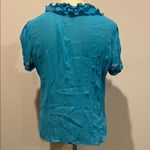 Sunny Leigh  Teal Ruffled Blouse Photo 4