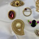 Lot of Gold Toned Vintage Gothic Whimsygoth Regency Pins & Brooches Photo 1