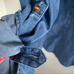 Charter Club  Denim Chambray Button Front Collared Top Front Pockets Blue 8 Photo 10