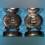 WHITNEY KELLY Jadeite lapis agate pierced earrings .925 sterling silver vintage Blue Photo 3