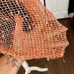 Whimsygoth Salmon Pink / Orange Boho Shawl Asymmetric Crochet Knit Top OS Size undefined Photo 4