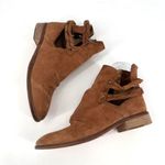 Free People  Landslide Tan Bootie Ankle Boot Braided‎ Leather Cutout Size 40 Tan Photo 6
