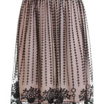 Valentino Garavani Valentino Red Elegant Black Embroidered‎ Tulle Skirt Photo 0