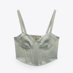ZARA Satin Effect Corset Crop Top Photo 3