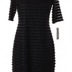 Ronni Nicole Black Scoop Neck Fringed Layered Dress Size 8 Black Photo 0