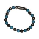 Hematite Beaded Magnetic Therapy Turquoise Unity Bracelet Unisex Healing Jewelry Blue Photo 0