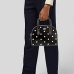 Kate Spade New York Small Women's Black Velvet Pearl-Embellished Top Handle Bag Photo 0