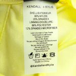 Kendall + Kylie Womens L Flutter Ruffle Bikini Top Neon Yellow Strappy Flirty Photo 5