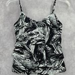 Jamaica Bay Black Ruffle Floral Padded Swimwear Tankini Tank Top Medium M 10 Photo 0