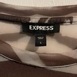 EXPRESS  Black‎ and Brown Asymmetrical Long Sleeve Bodysuit Photo 1