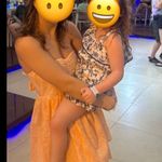 Boho Pink Strapless Orange Dress Photo 1