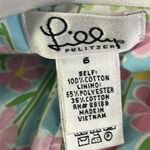 Lilly Pulitzer  Strapless Wave Blue Floral Butterfly Tiger Scalloped Trim Dress 6 Photo 12