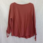 Loft  Women large orange‎ tie up sleeves sweatshirt Photo 3