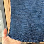 Koch  navy smocked crop top tie straps bows floral cece satin stretchy flowers Photo 8